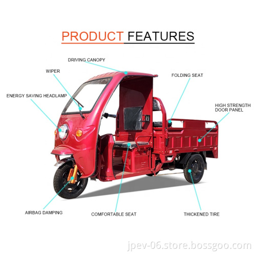 Jinpeng a caldo Vendita a caldo e affidabile Electric Open Body Cargo 3 Rickshaw Electric Tricycle